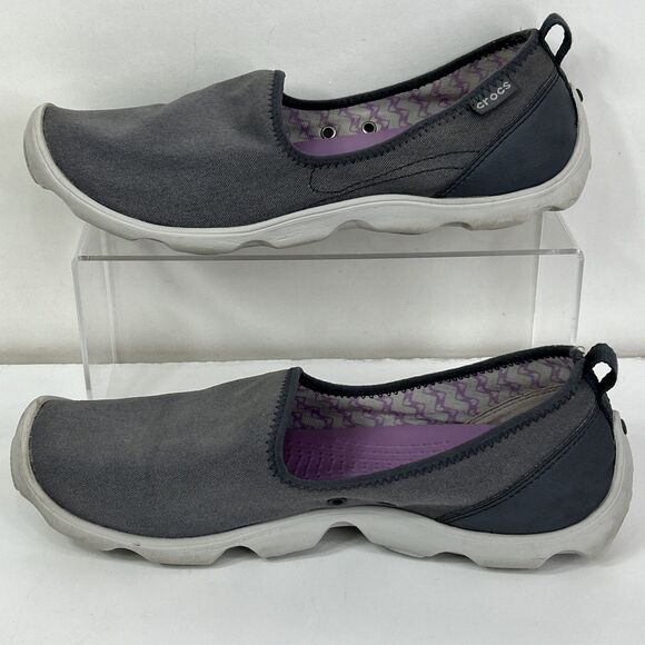 Crocs Duet Busy Day Skimmer Women’s Slip On Sz 10 Gray Comfort Shoes - Picture 3 of 5